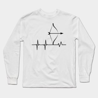 Archery Heartbeat Bow And Arrow Pulse Archer Long Sleeve T-Shirt